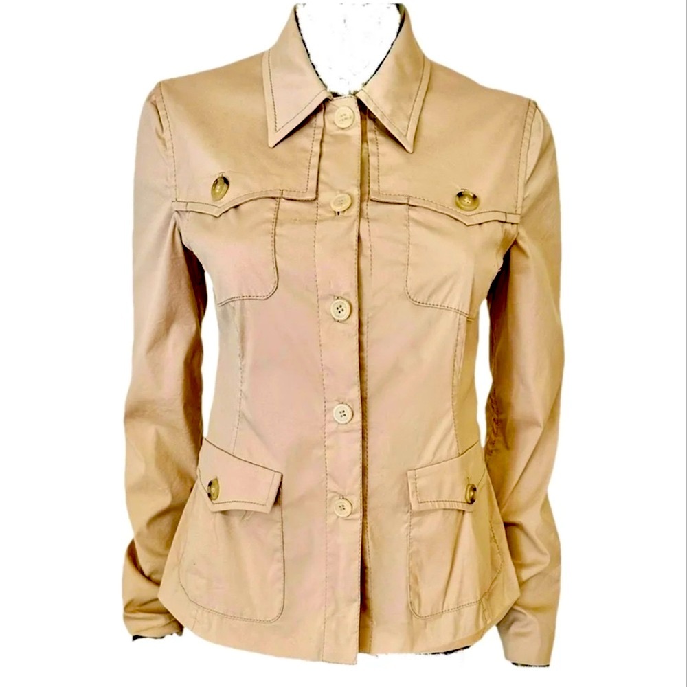 Prada vintage 90s safari button up / utilitarian light jacket.